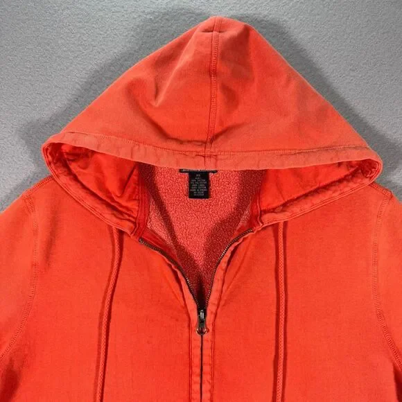 Lucky Brand Vintage Inspired Hoodie Sweatshirt Women XS Orange Fleece Distressed - Picture 4 of 12